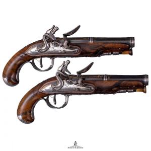 Pair Of French Flintlock Officer Pistols