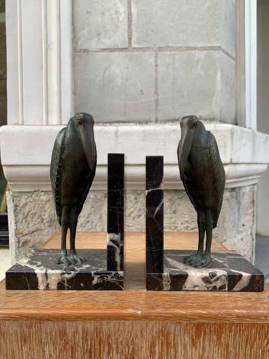 Art Deco Bronze Bookends Signed Claude