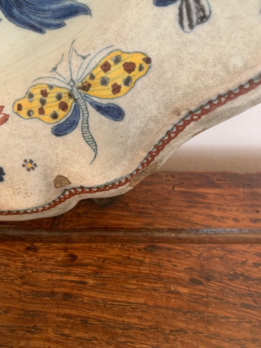 Important Plat Faïence Rouen 18ème-photo-3