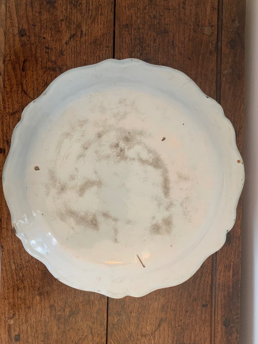 Important Plat Faïence Rouen 18ème-photo-1