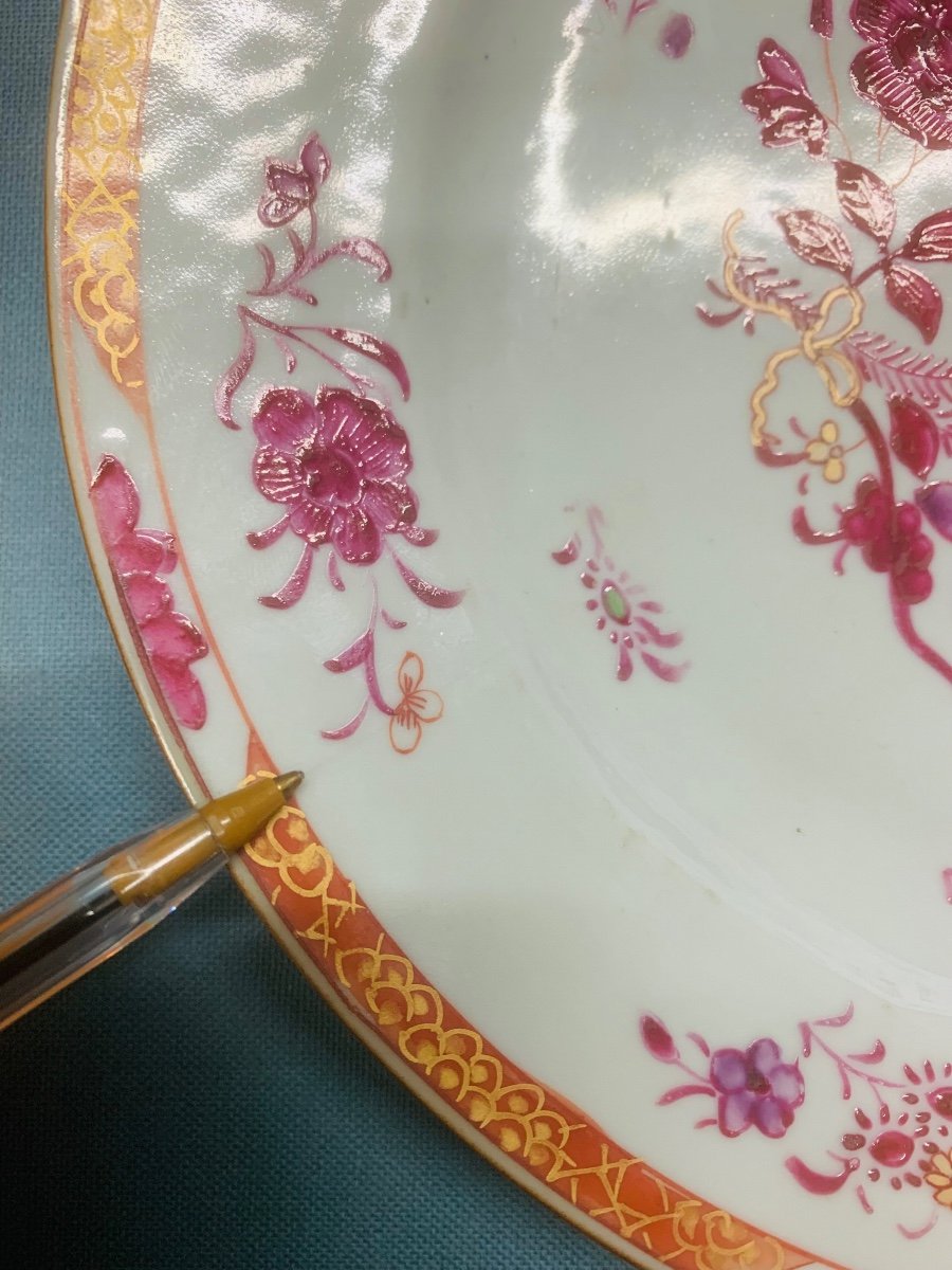 China Pair Plates 18th Famille Rose Cp Des Indes -photo-2