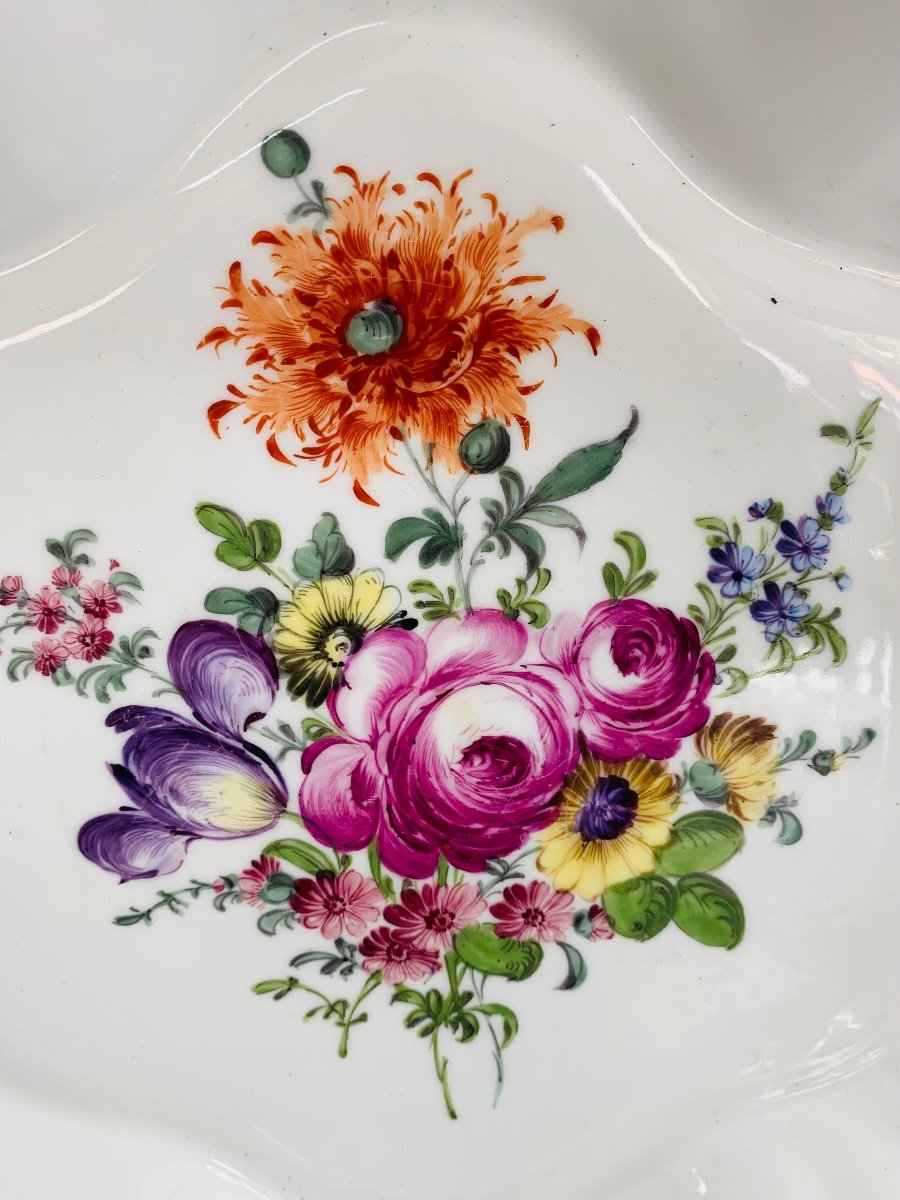 Compotier en  Porcelaine Dresde XIX-photo-2