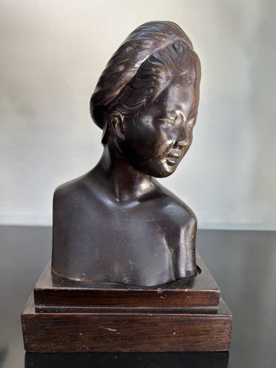 Sculpture Bronze Jeune Vietnamienne