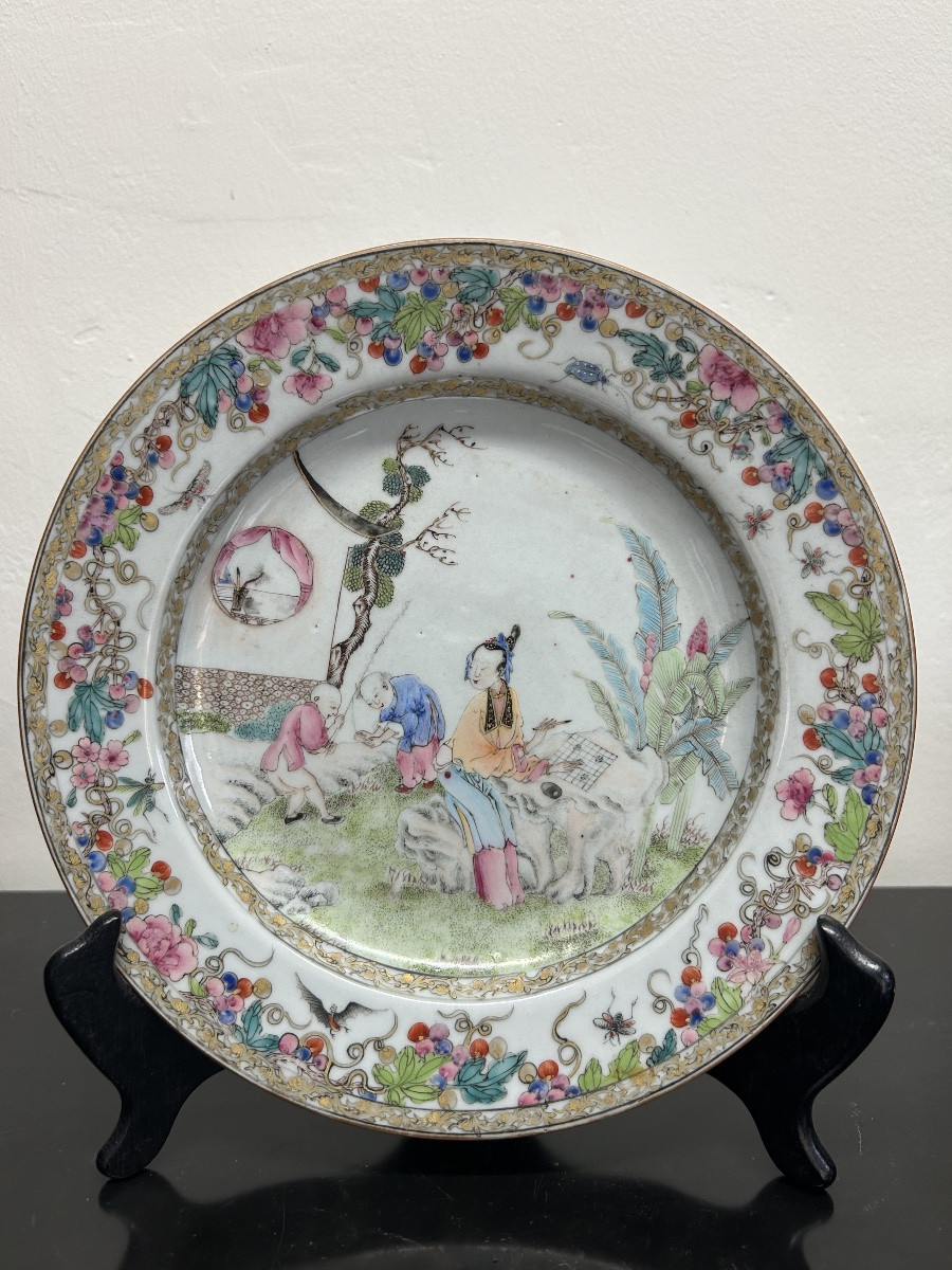 Assiette Porcelaine Chine XVIII ème-photo-2