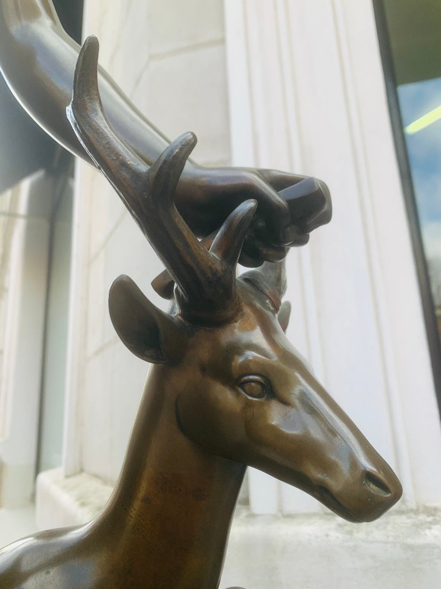 Important Bronze Sculpture Diana The Huntress (barbedienne & Collas) -photo-2