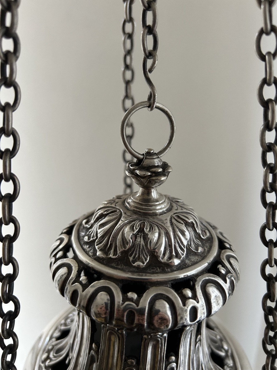 Silver Incense Burner With The Le Cocq Coat Of Arms, 1743-photo-2