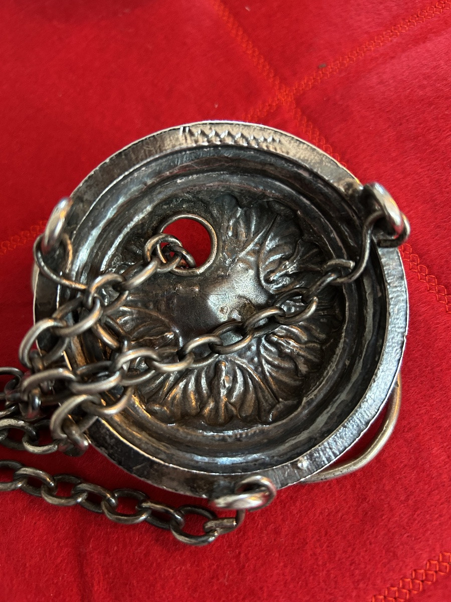 Silver Incense Burner With The Le Cocq Coat Of Arms, 1743-photo-3