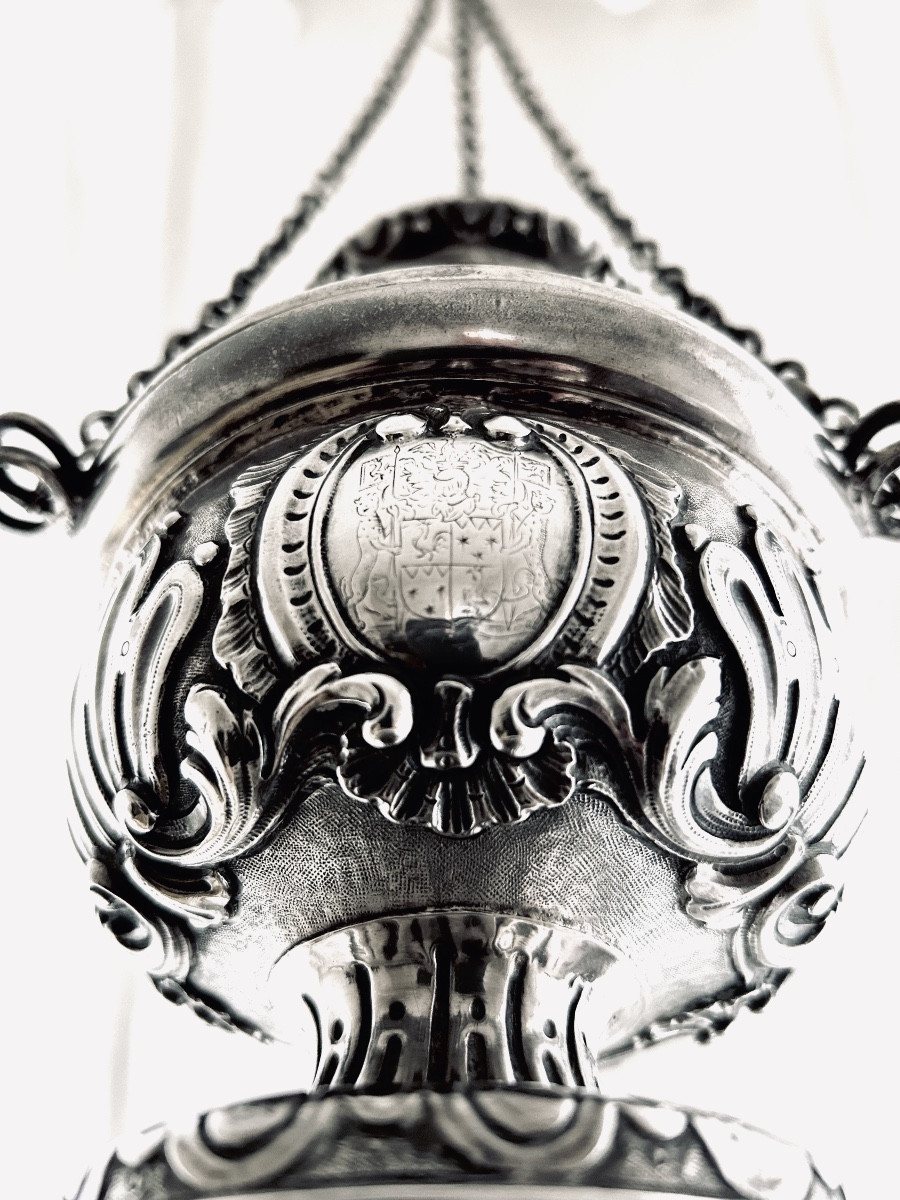 Silver Incense Burner With The Le Cocq Coat Of Arms, 1743