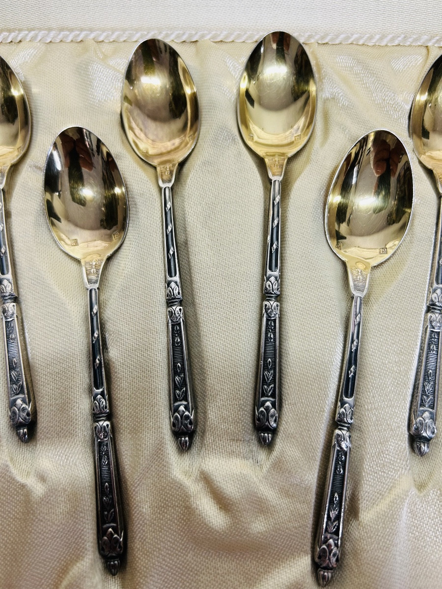 Saglier 12 Moka Spoons Russian Style