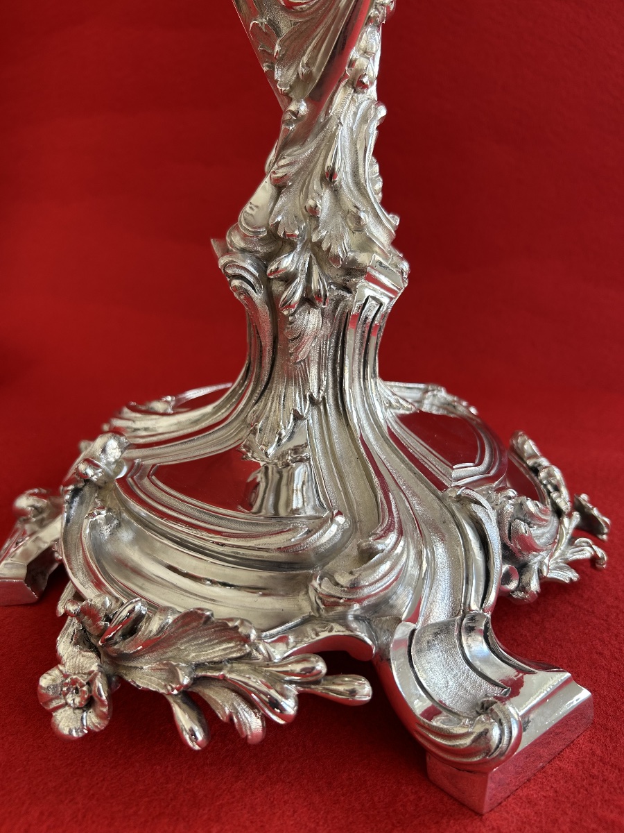 Importante Paire de candélabres Style Louis XV  -photo-1