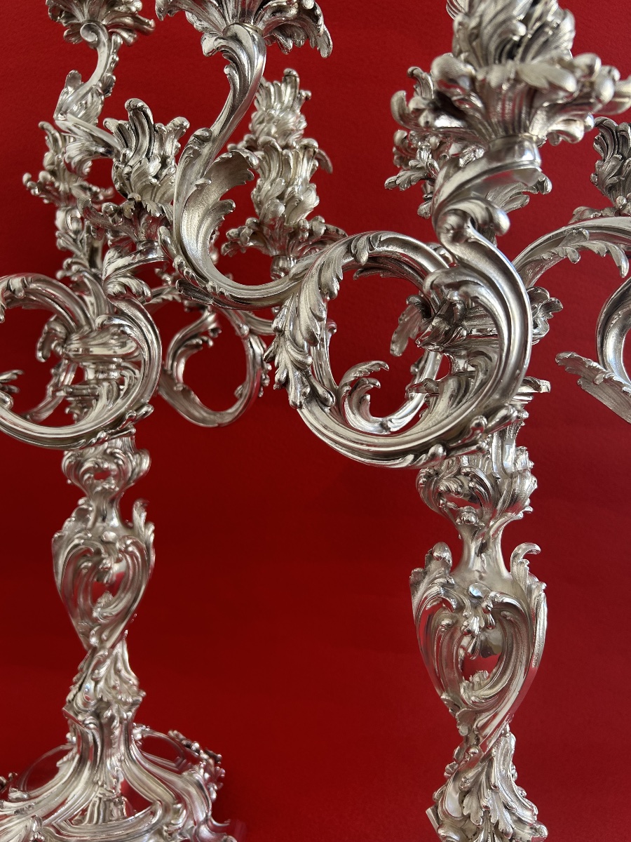 Importante Paire de candélabres Style Louis XV  