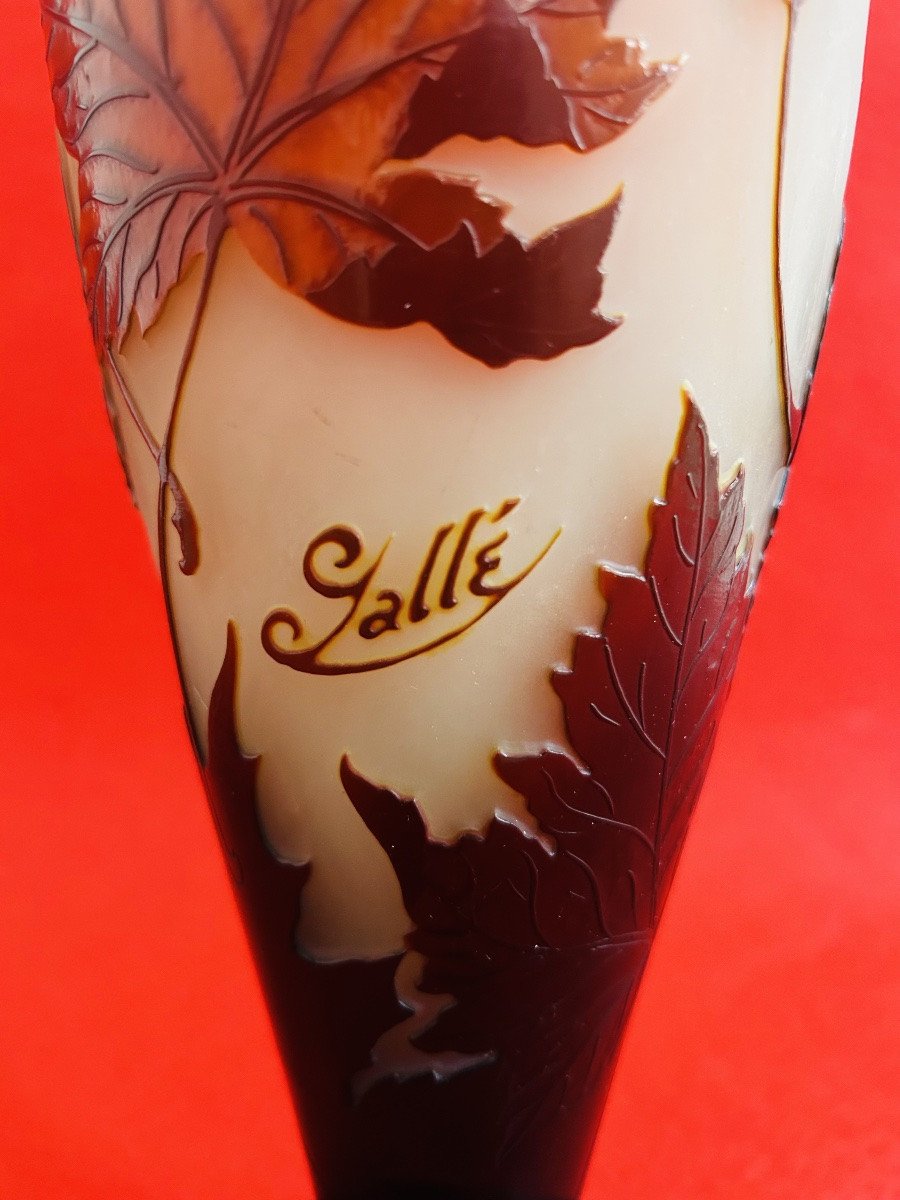 Vase Gallé « Feuilles d’automne »-photo-2