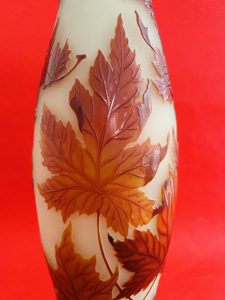 Vase Gallé « Feuilles d’automne »-photo-3