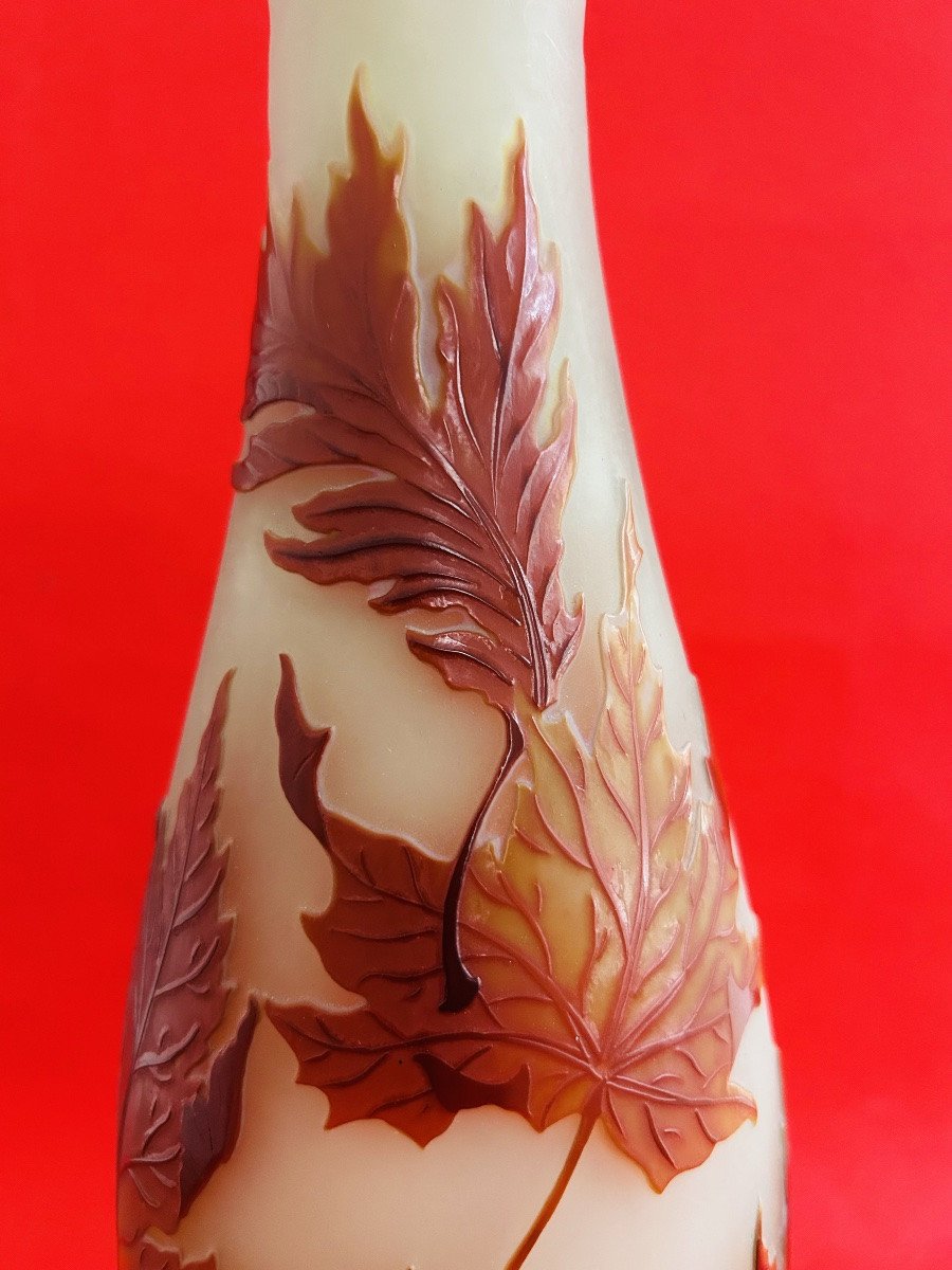 Vase Gallé « Feuilles d’automne »-photo-4