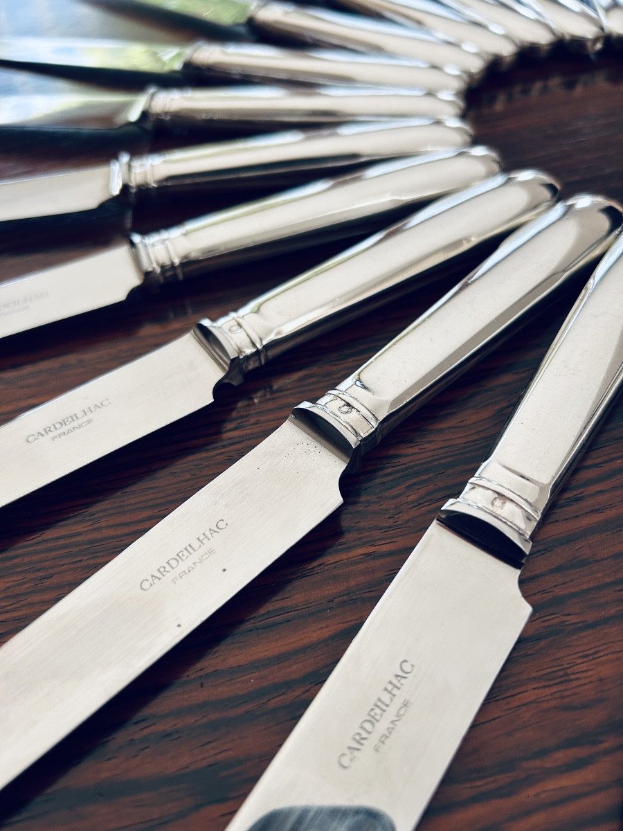 24 Large Silver Knives “cardeilhac,” France