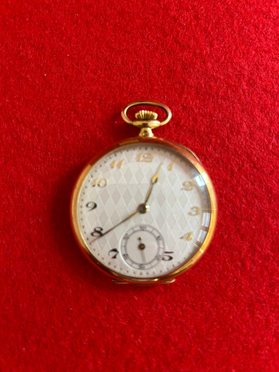 Art Deco 18k Gold Pocket Watch-photo-2