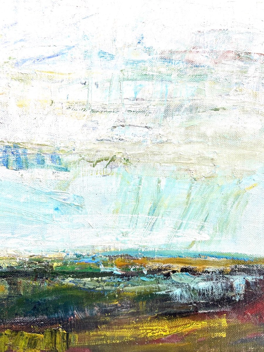 Huile sur toile « Arrière Pays de Boulogne sur Mer »-photo-3