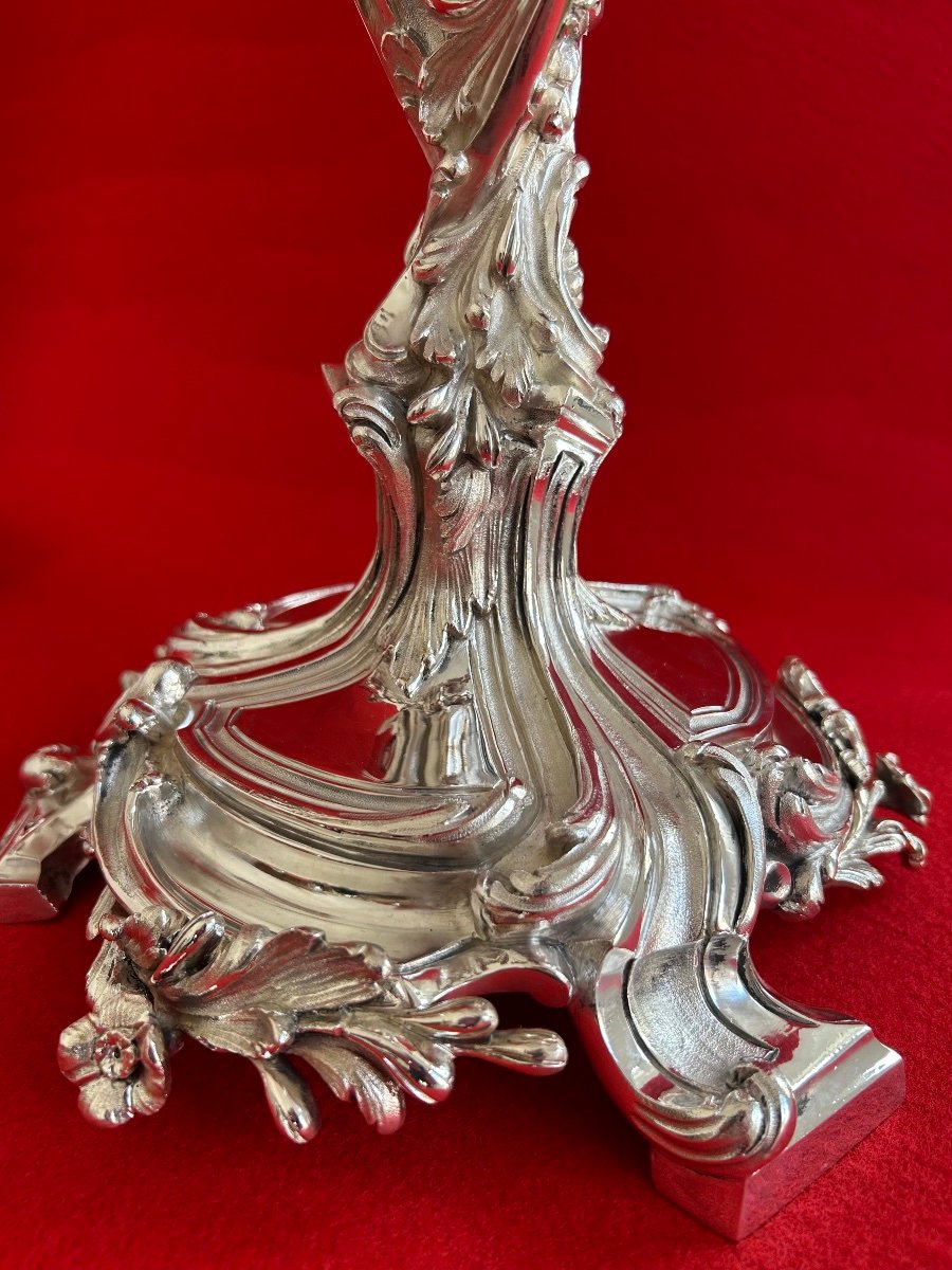 Importante Paire de candélabres Style Louis XV-photo-1