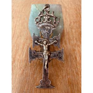 Importante Croix Pectorale Double Face de Procession Argent 18ème 