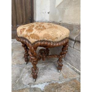 Napoleon III Stool Sculpted Rope