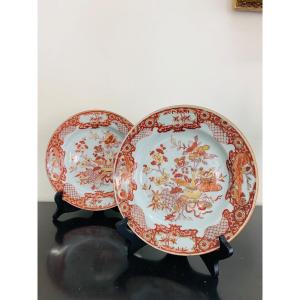 Paire Assiettes « Corail » Chine 18ème