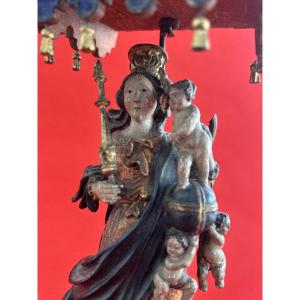  Vierge Bois Sculpté Époque Baroque