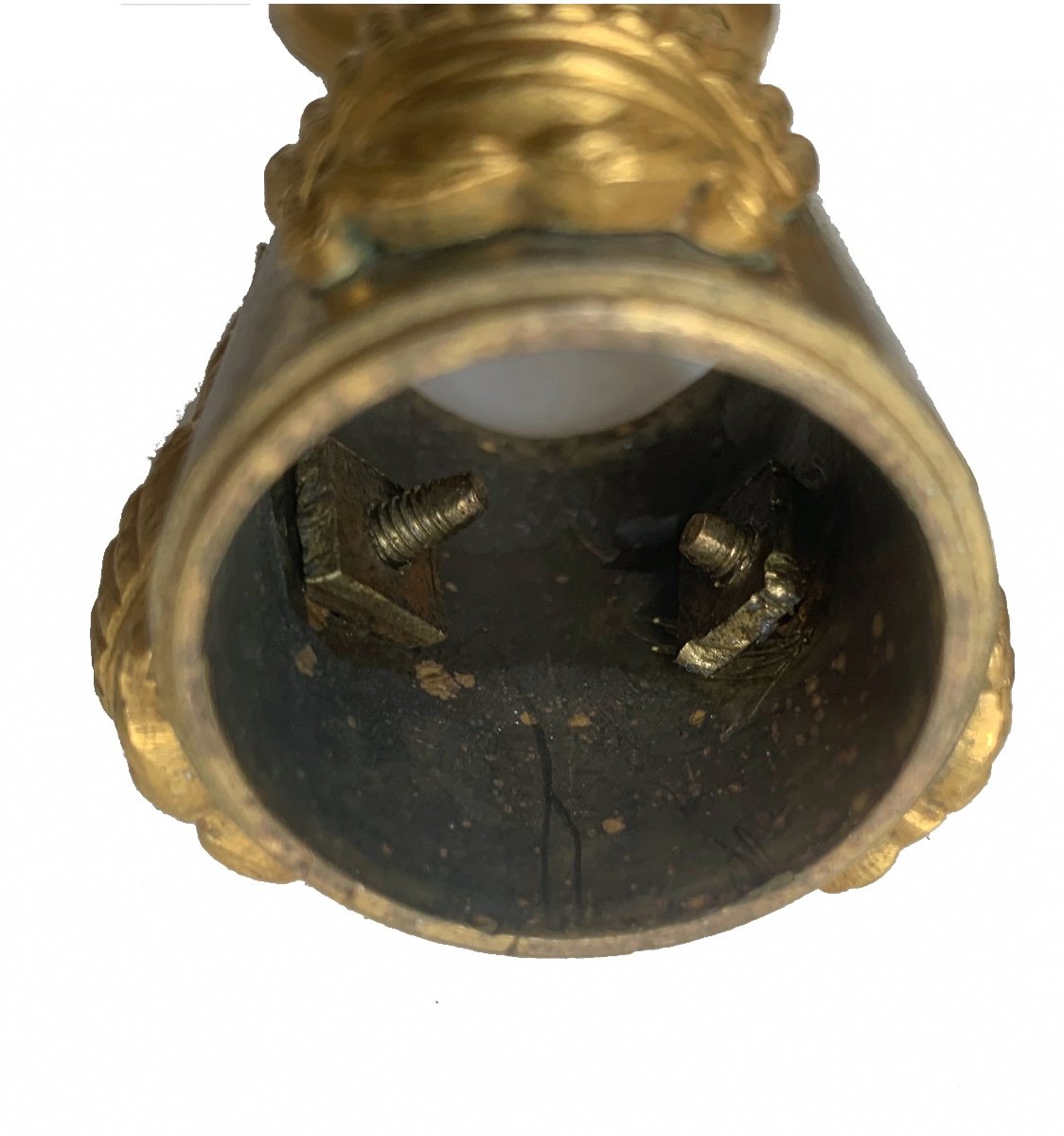 An Empire Gilt Bronze Pair Of Candlesticks-photo-1