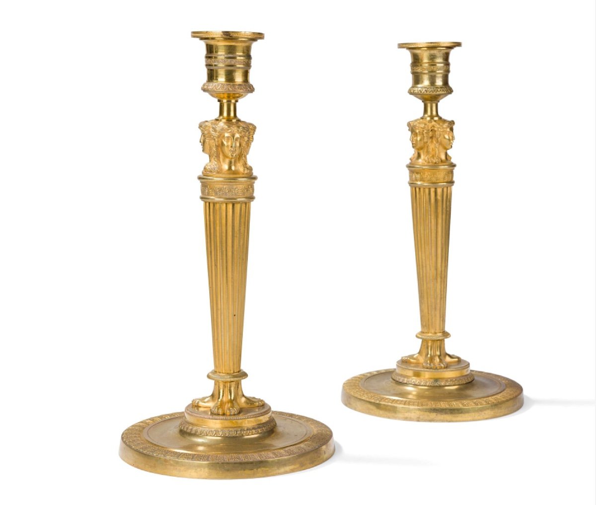 Paire De Bougeoirs d'Époque Empire