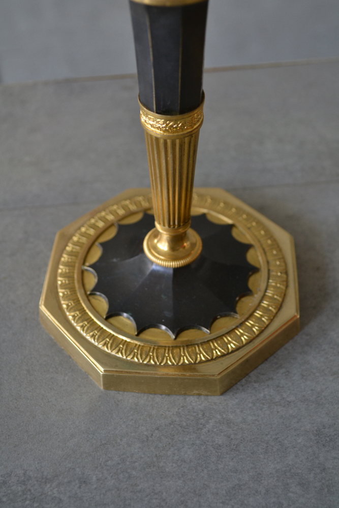 A Pair Of Consulat Ormolu And Patinated Candlesticks-photo-2