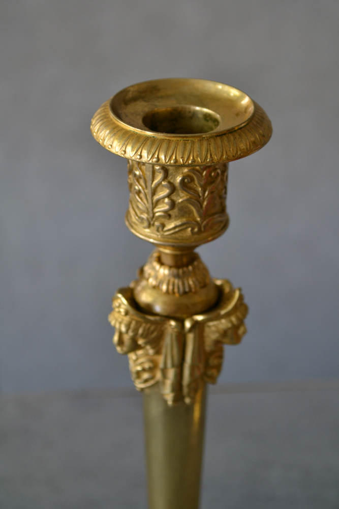 Pair Of Gilt Bronze Candlesticks - Russia Early 19th Century-photo-2