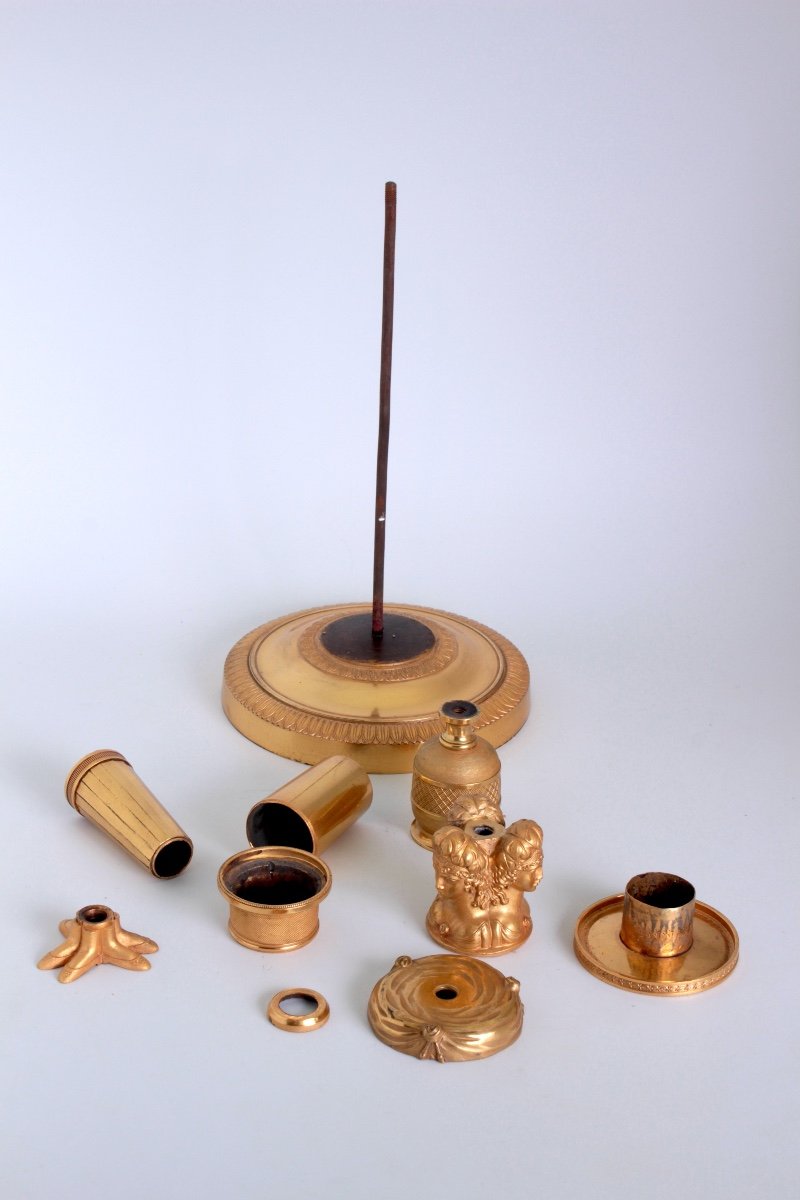A Fine Pair Of Empire Gilt Bronze  Candlesticks-photo-3