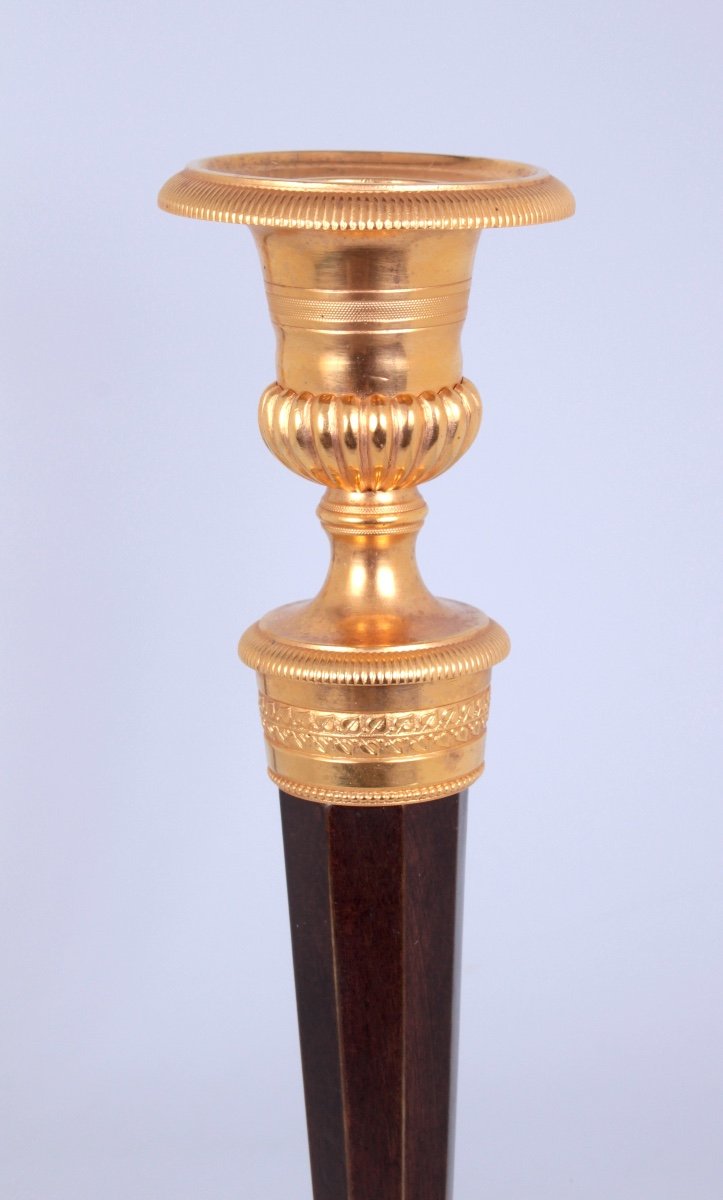 A Pair Of Empire Gilt And Patinated Bronze Candlesticks, By Claude Galle (1759-1815)-photo-2