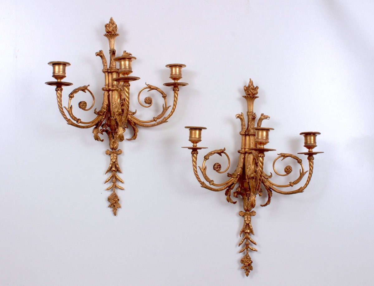 Paire d'Appliques d'Epoque Louis XVI 