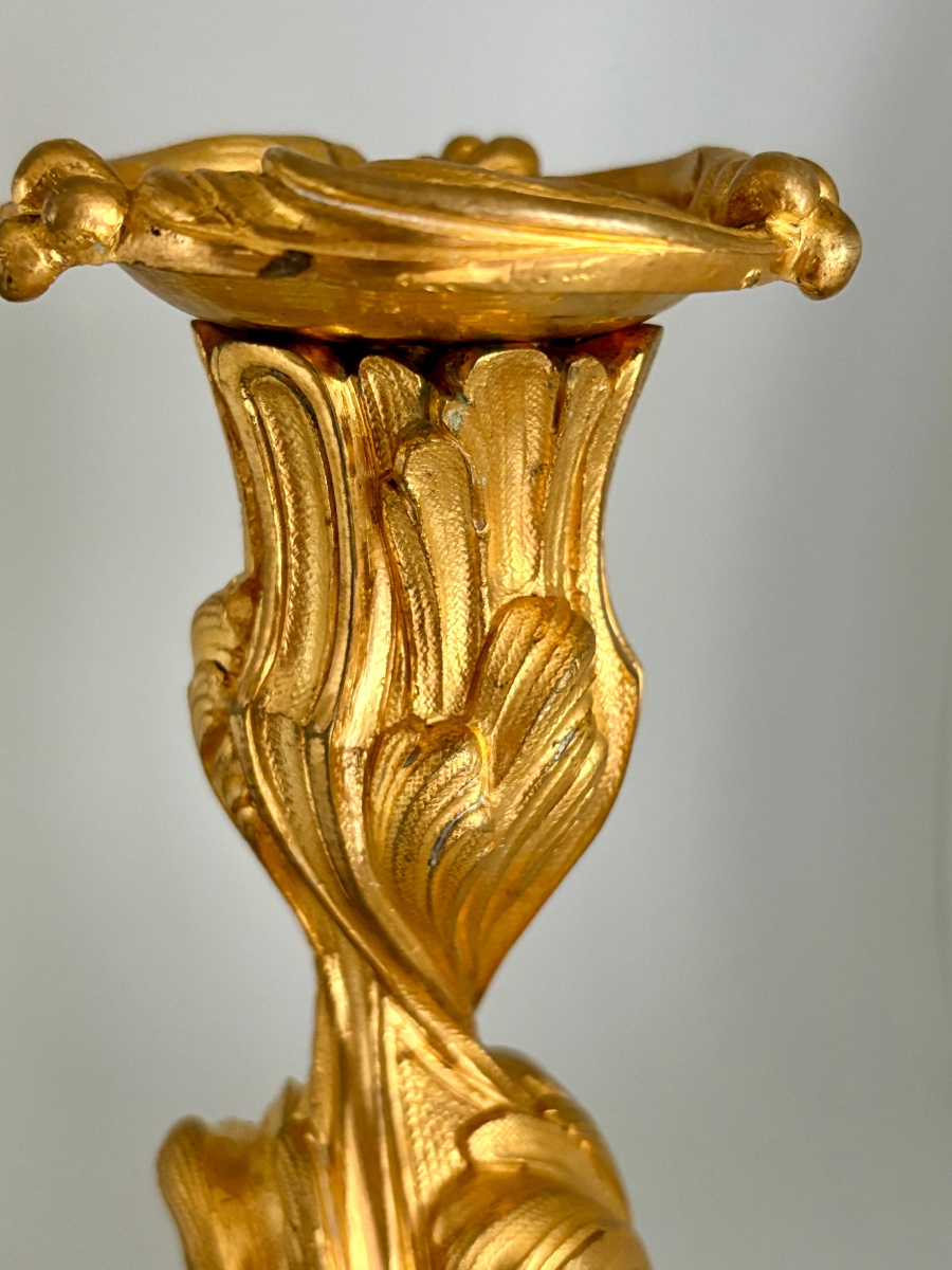 A Pair Of 18th Century Candlesticks-photo-2