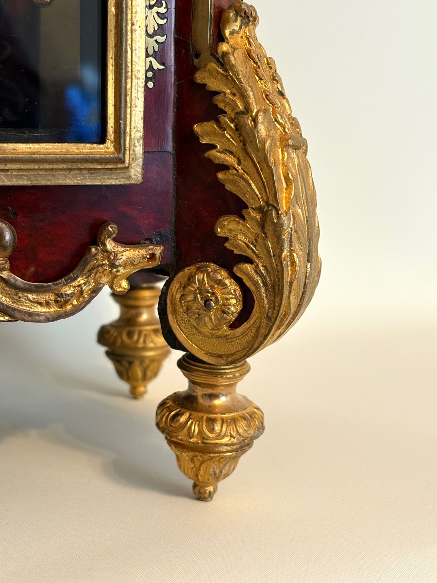 A Louis XIV Ormolu-mounted,  Boulle Marquetery  And Enamel Cartel Clock-photo-3