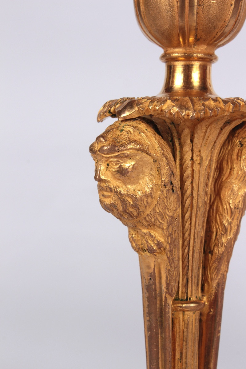 A Paire Of  Consulat Periode Ormolu  Candlesticks-photo-2