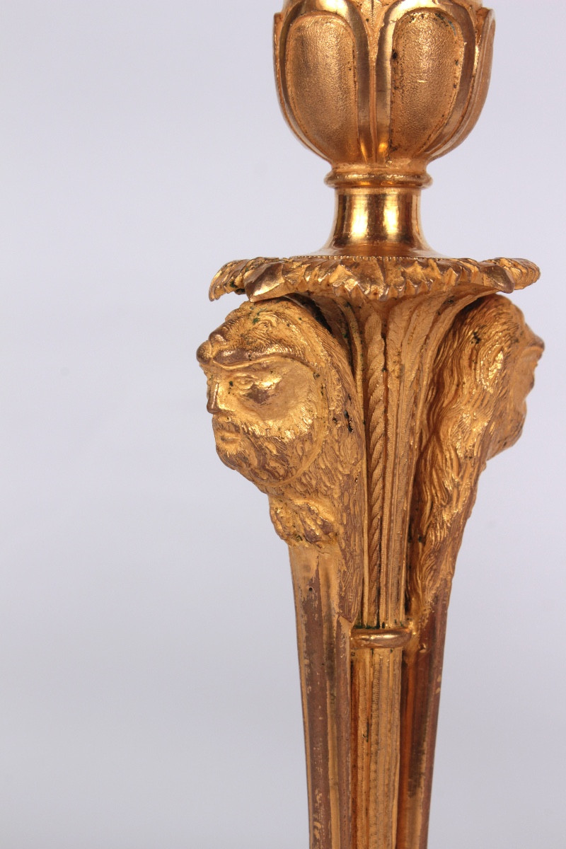 A Paire Of  Consulat Periode Ormolu  Candlesticks-photo-3