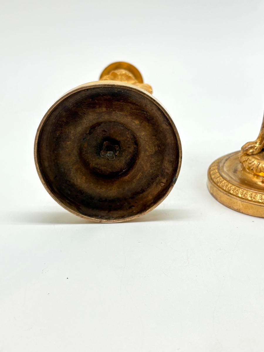 A Paire Of  Consulat Periode Ormolu  Candlesticks-photo-2