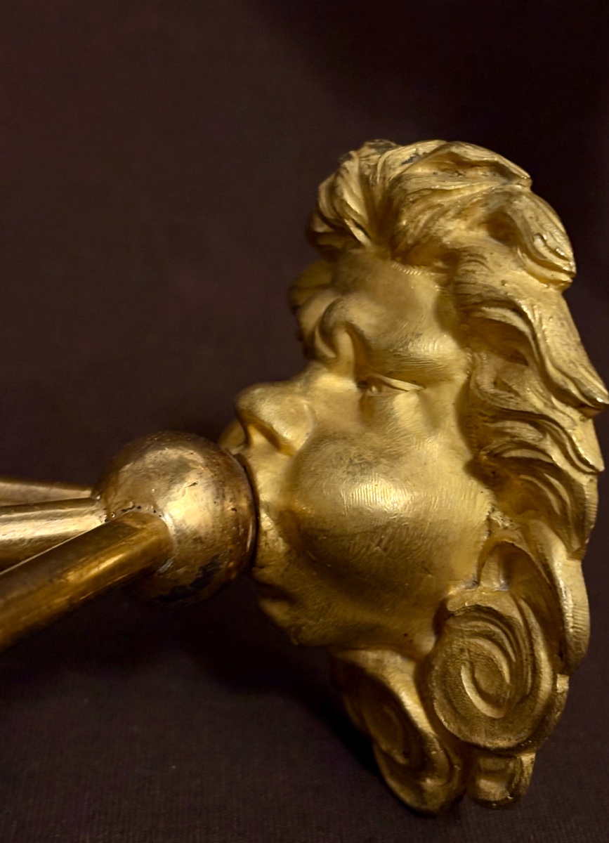 Paire Of  Empire Ormolu  Wall Lights -photo-3