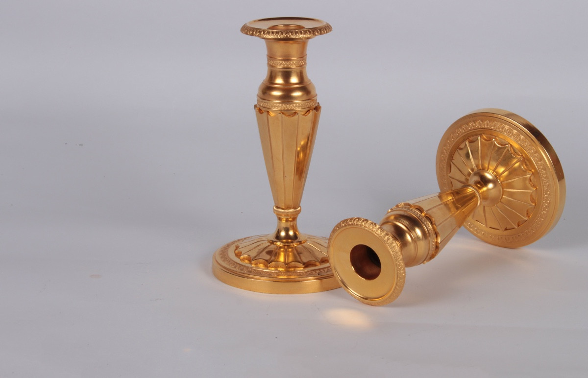 A Fine Pair Of Ormolu Candlesticks By Thomire-duterme Et Cie