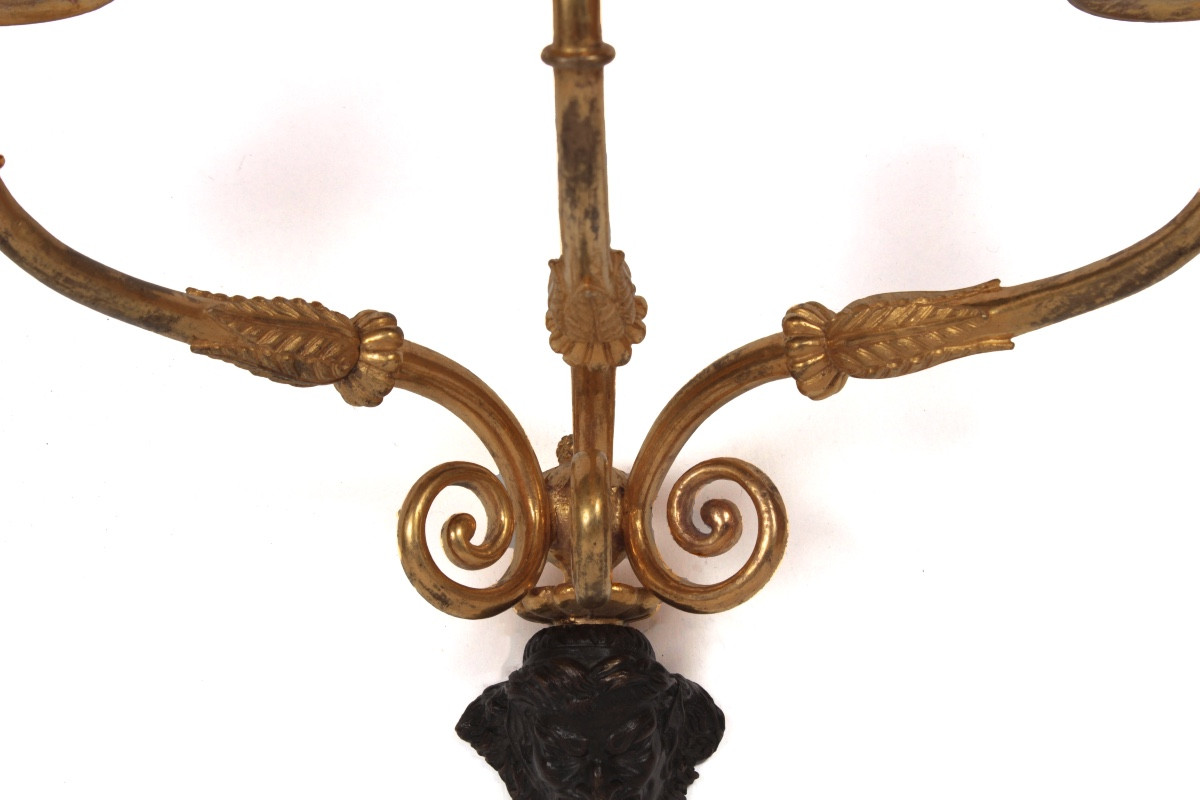 A  Pair Of Wall Sconces, Empire Period, Northern Europe Circa 1815-photo-2