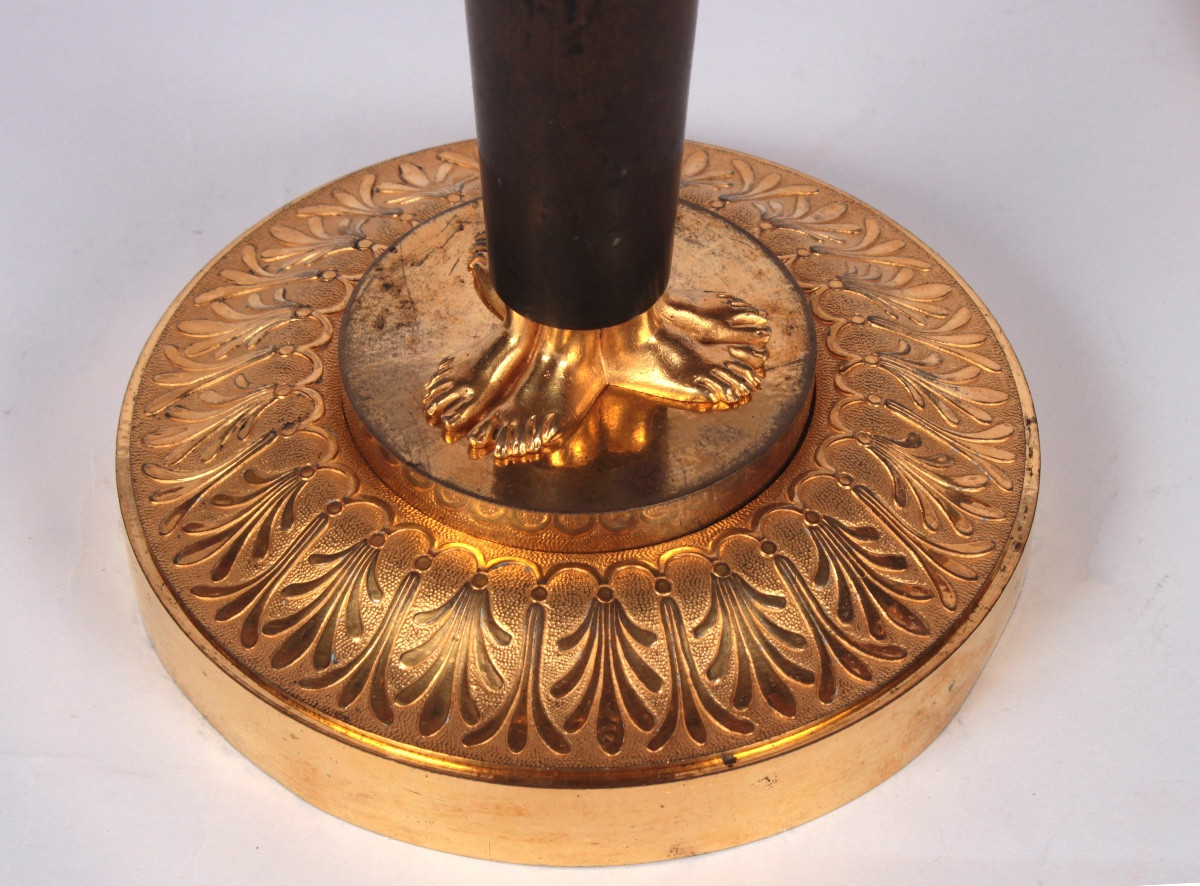 A Pair Of Ormolu Consulate Period Candlesticks By Claude Galle (1759-1815)-photo-4