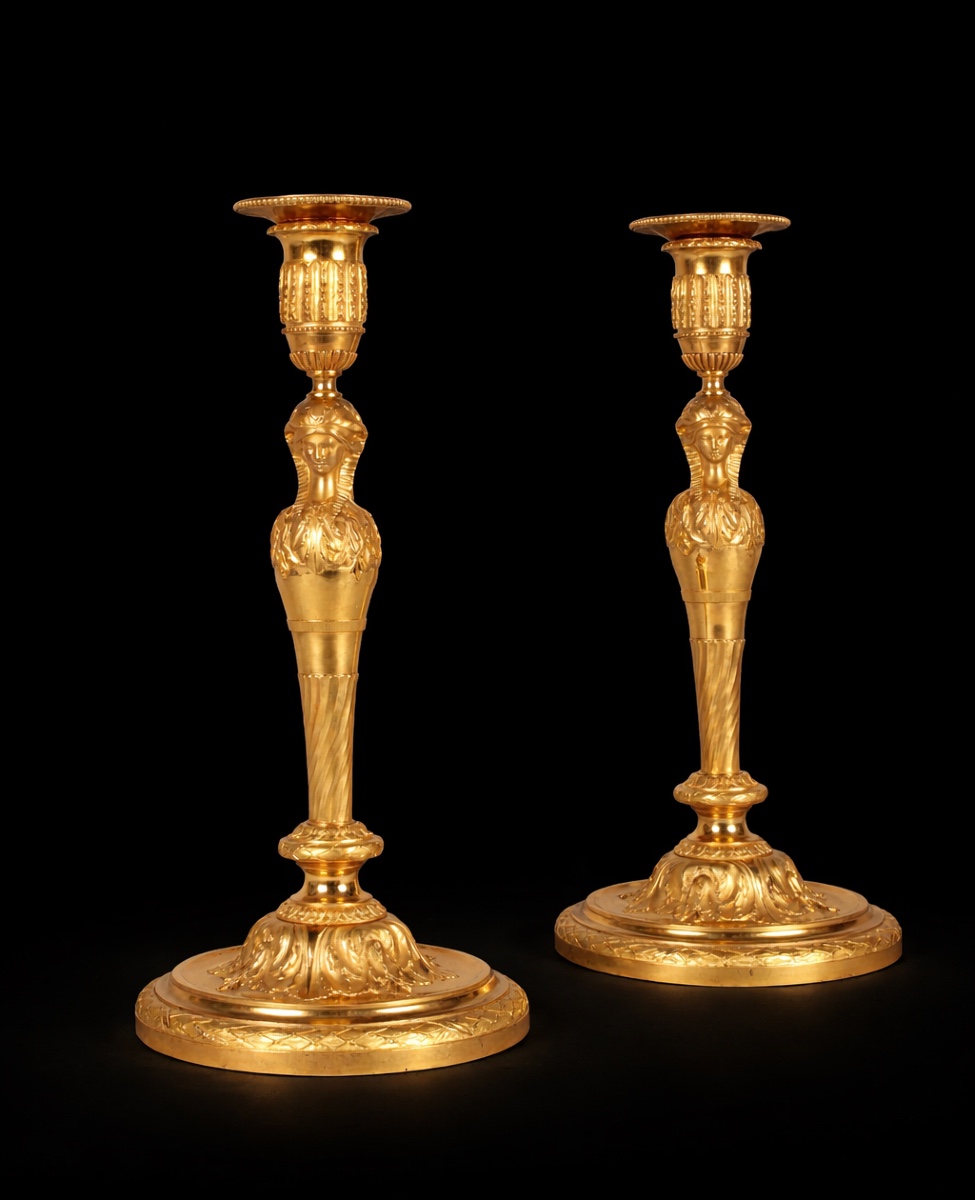 A Pair Of Louis XVI Period Candlesticks, Paris Circa 1780