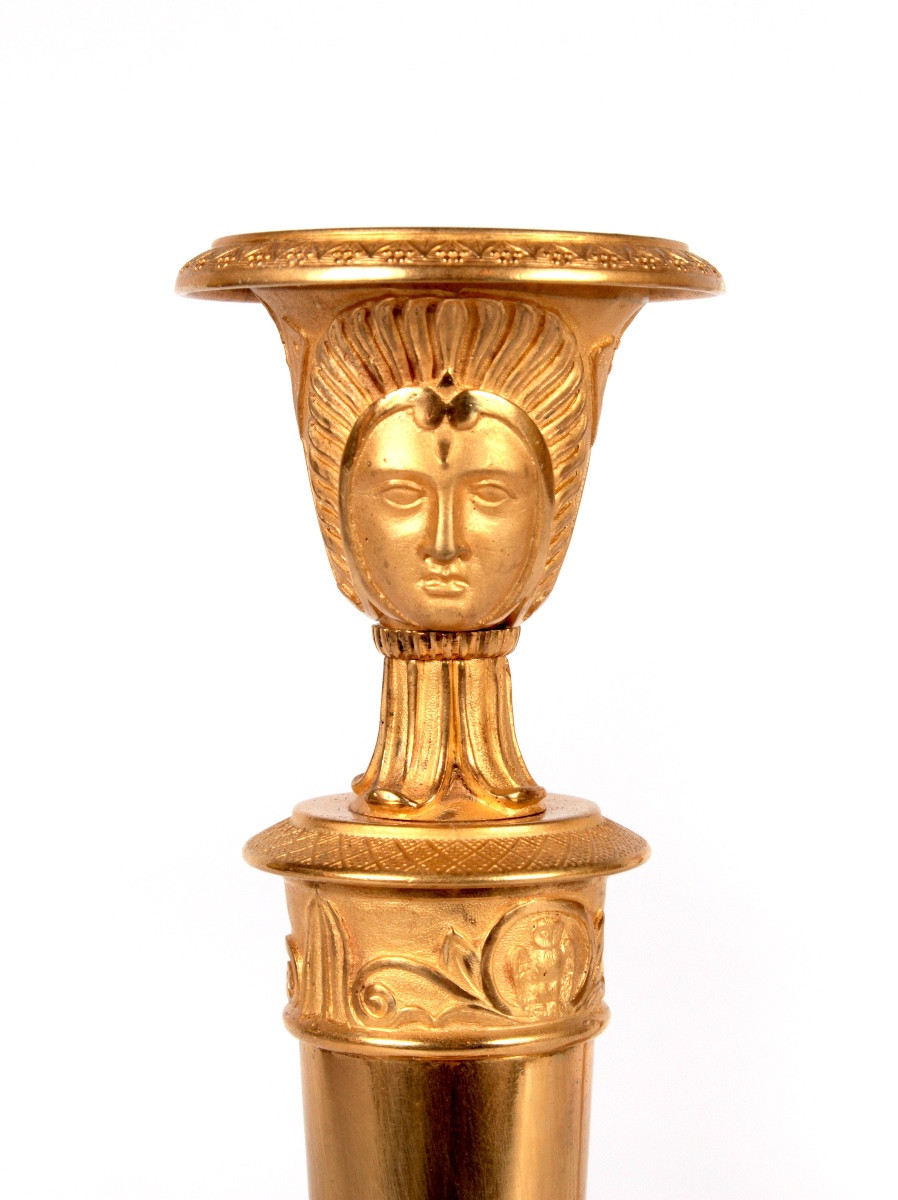 Pair Of Candlesticks, Paris Circa 1795, Attributed To Thomire Duterme And Co.-photo-2