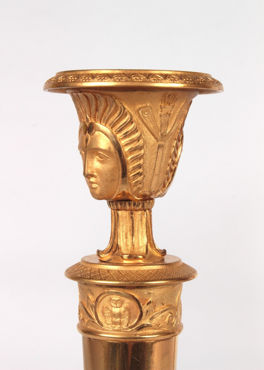 Pair Of Candlesticks, Paris Circa 1795, Attributed To Thomire Duterme And Co.-photo-3