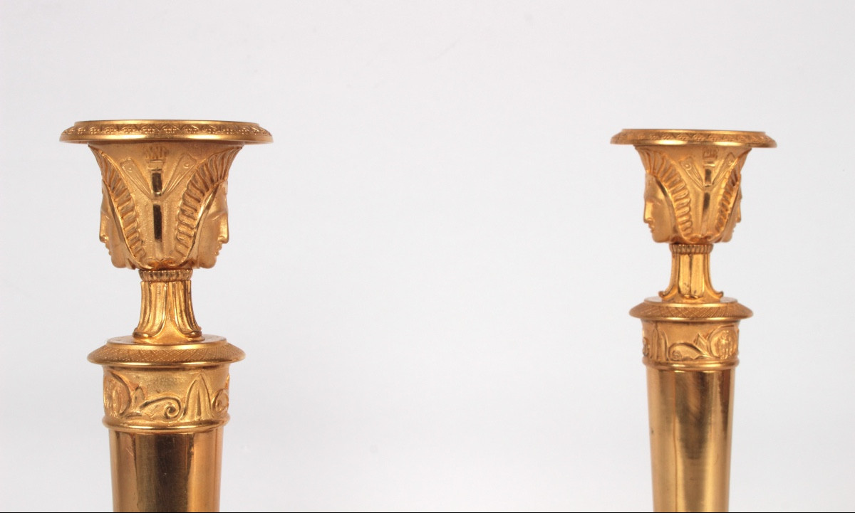 Pair Of Candlesticks, Paris Circa 1795, Attributed To Thomire Duterme And Co.-photo-4