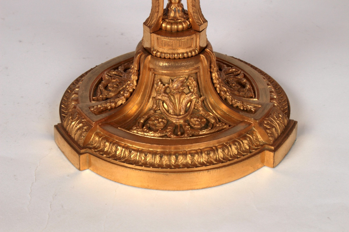 PAIRE DE FLAMBEAUX DE STYLE LOUIS XVI PREMIERE MOITIE DU XIXe SIECLE-photo-4