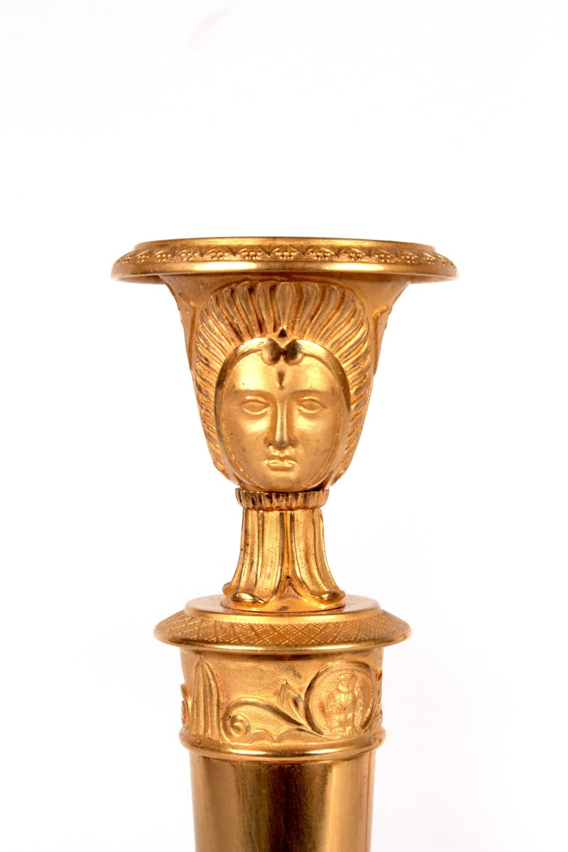 Paire de Flambeaux d'Epoque Consulat , Paris vers 1795-photo-2