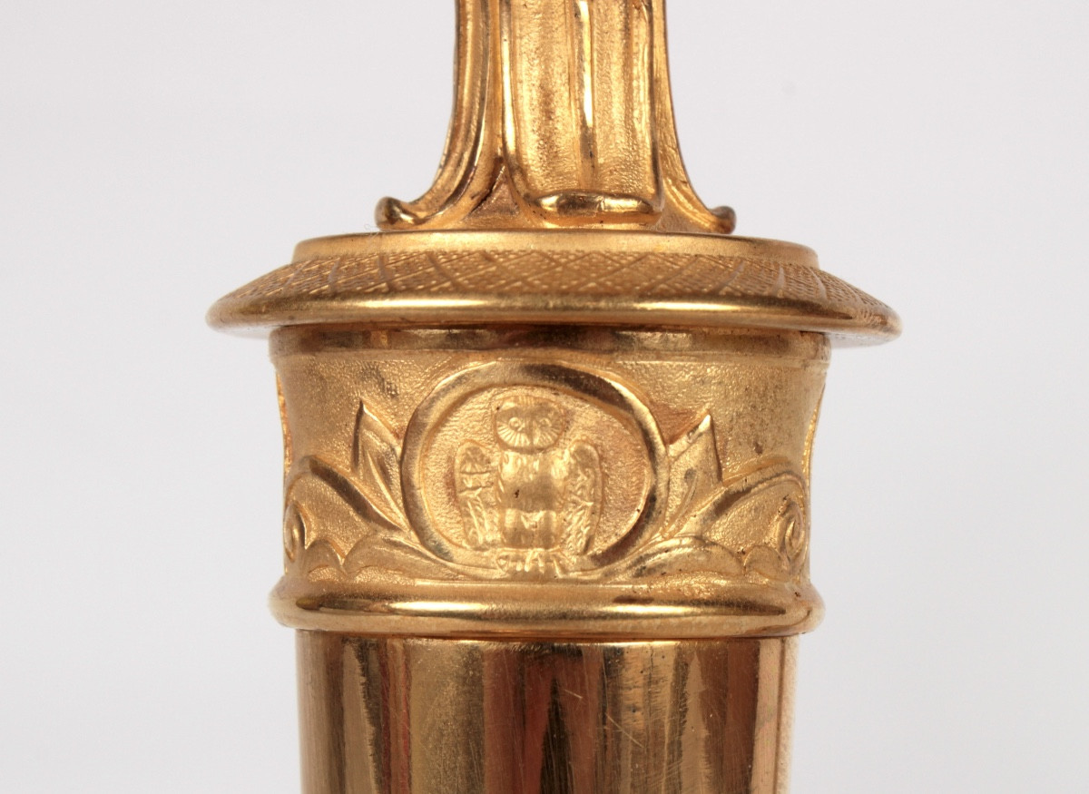 Paire de Flambeaux d'Epoque Consulat , Paris vers 1795-photo-4