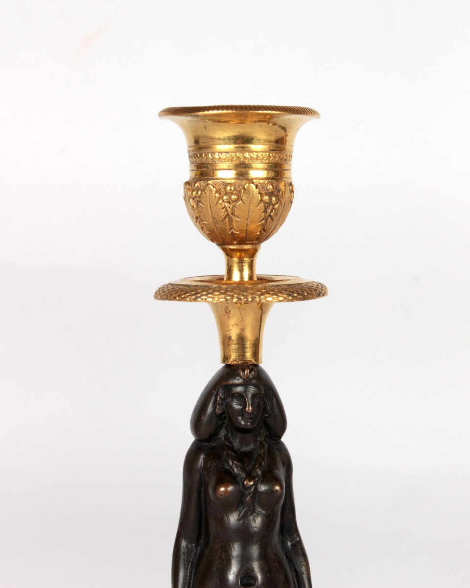 Paire de flambeaux d'epoque Consulat , vers 1795-photo-2